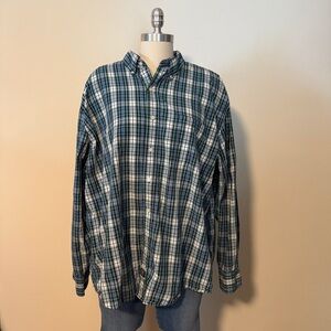 Izod Blue and Green Plaid Button-down